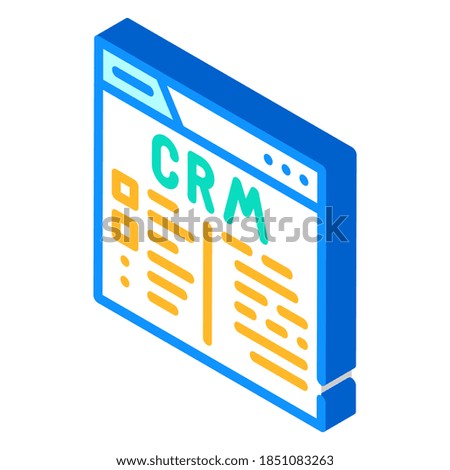crm system isometric icon vector. crm system sign. isolated symbol illustration