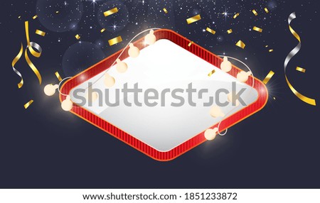 Lettering for fashionable cover designs for new year and Christmas holidays. Christmas invitation template with magic glitter movement.