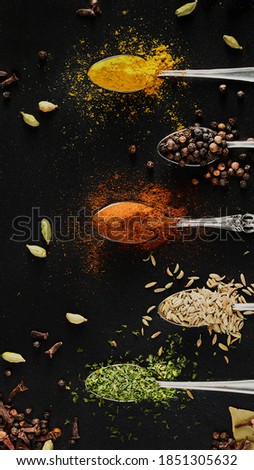 Main ingredients of an Indian dish