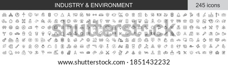 Big set of 245 Industry and Environment icons. Thin line icons collection. Vector illustration Royalty-Free Stock Photo #1851432232