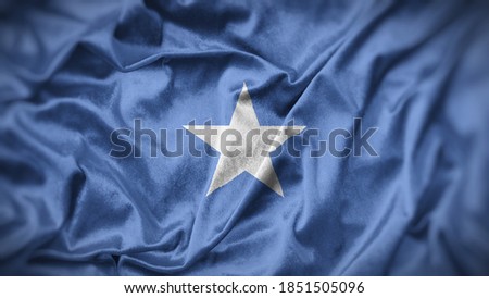 close up waving flag of Somalia. flag symbols of Somalia.