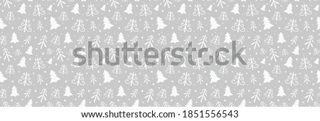 Seamless pattern with Christmas icons. Abstract trees. Vector