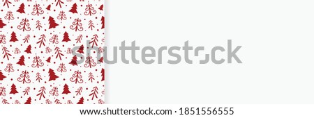Christmas banner with tree icons and copyspace. Vector