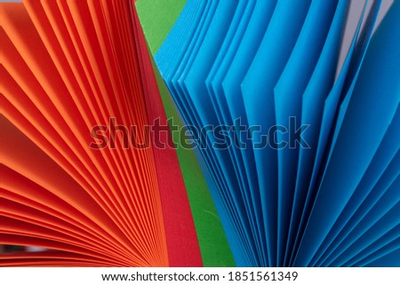 Colorful card stock with flipping and shuffling effect macro .