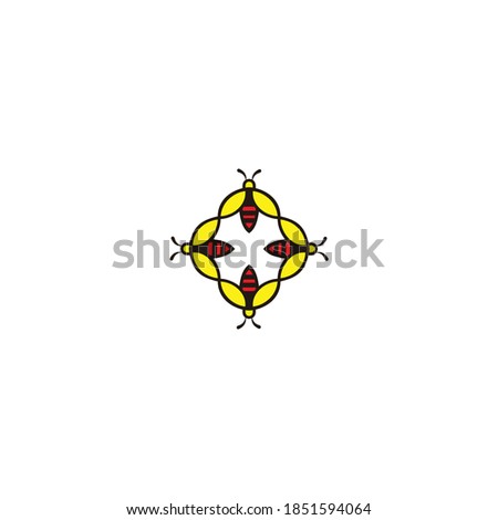 logo bee icon vector templet 
