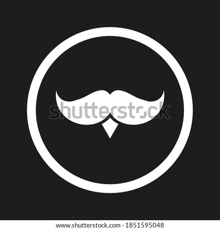 Vector mustache male icon with beard blade