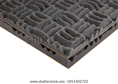 Acoustic foam or tiles for sound dampening. Music room. Soundproof room. Maze profile acoustic foam.