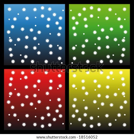 multicolor backgrounds with little stars - vector illustration set for christmas design