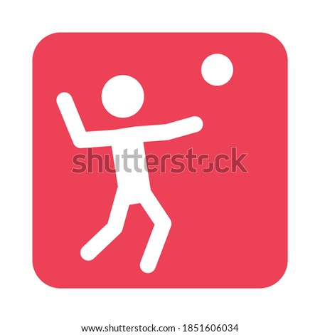 Volleyball sport icon. Volleyball silhouette symbol on isolated background. Vector illustration