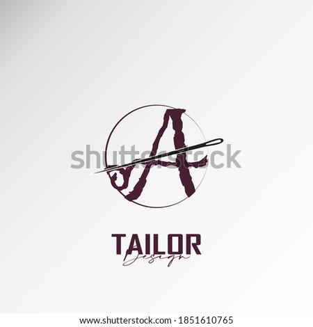 logo letter a combined with sewing needles, simple and elegant logo, this logo is suitable for tailors