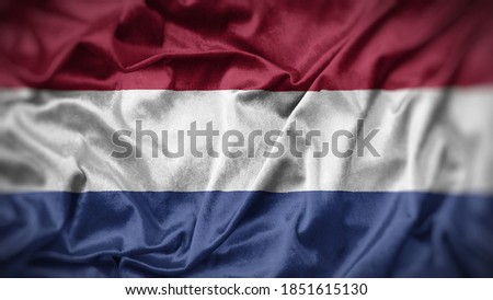 close up waving flag of Netherlands. flag symbols of Netherlands.