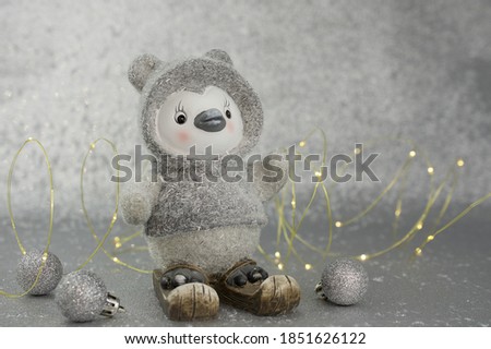 christmas decoration ornament on silver  background