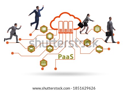 Platform as a service concept with businessman