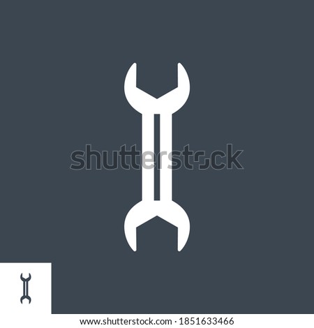 Wrench Related Vector Glyph Icon. Isolated on Black Background. Vector Illustration.