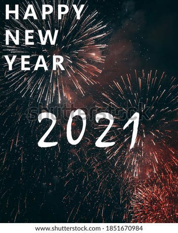 2021 happy new year on fireworks 3 suitable for your design