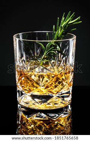 Rosemary old fashioned whisky cocktail