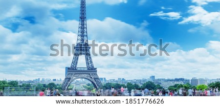 Paris, France. Amazing Eiffel Tower view from Trocadero, long exposure.