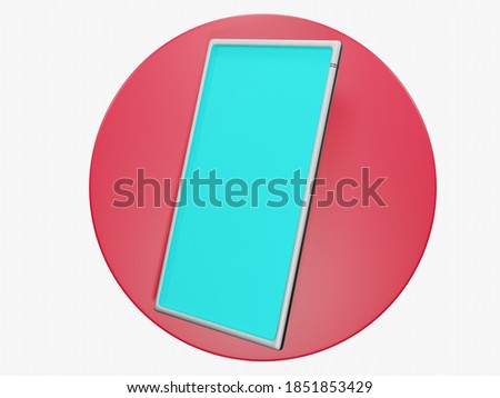 3D render - Smartphone frame less blank screen, rotated position. The smartphone from different angles. Mockup generic device. UI/UX smartphones set. Template for infographics, presentation 3D realistic