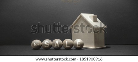 Loans for SALE a house concept. word finance on wood circle for marketing banner or background with copy space