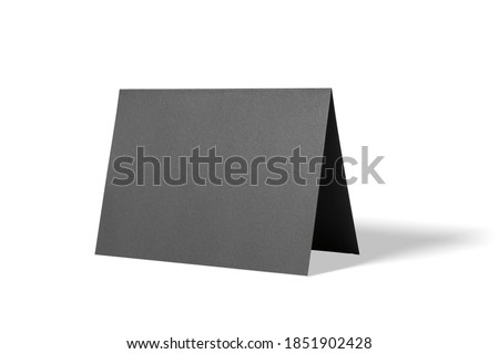 invitation card mockup with black paper. opened blank  leaflet or greeting card and postcard. with clipping path