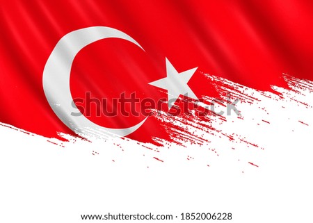 turkish flag on the white backround