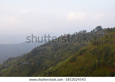 Rural village landscape photo of Nepal, Rural Nepal.