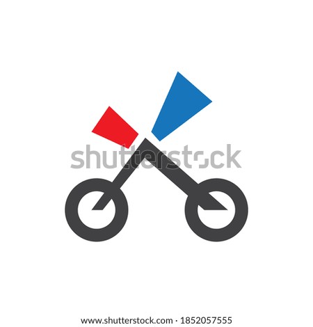 Bicycle with X letter logo design vector