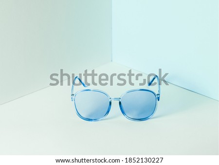 A blue vintage female eyeglasses