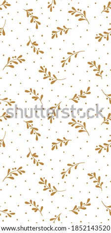 Christmas background with tree branches and snowflakes. Vector seamless pattern with mistletoe.