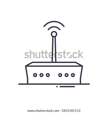 5g wifi router icon, linear isolated illustration, thin line vector, web design sign, outline concept symbol with editable stroke on white background.