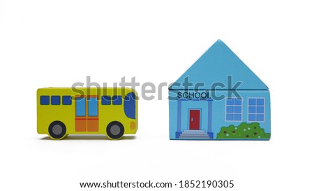 Yellow School Bus In White Isolated Background