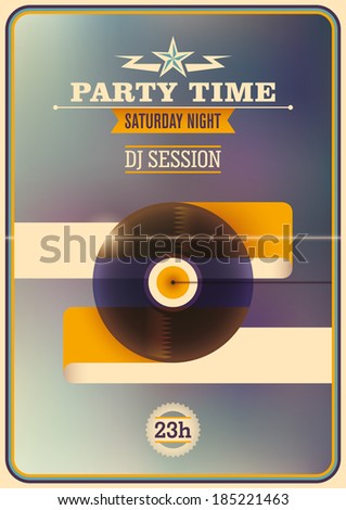 Party time poster design. Vector illustration.
