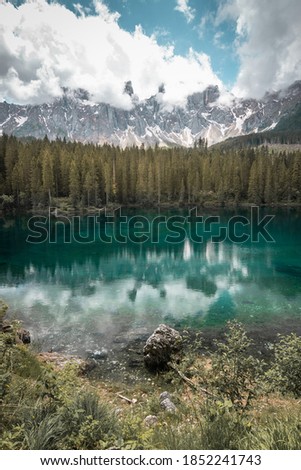 This lake in the Dolomites is called Karersee