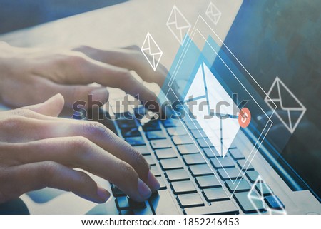 email inbox, online communication and e-mail marketing concept Royalty-Free Stock Photo #1852246453