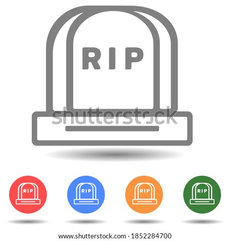 Grave tomb with text RIP vector icon