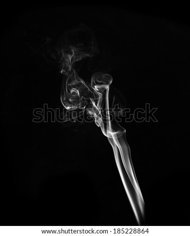 White smoke on black background 