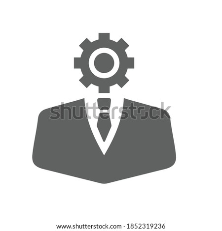 Businessman, job settings, thinking icon. Vector graphics