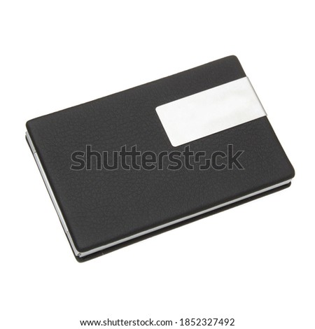 
metal business card holder on a white background is not branded