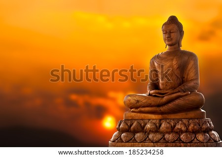 Buddha and sunset