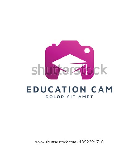 camera and education negative space logo design