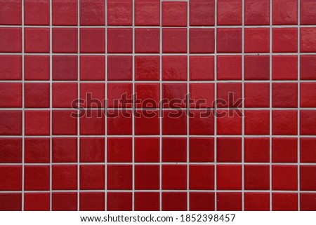 Clean empty red retro tile wall background texture