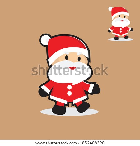 cute santa claus 01 with flat illustration outline and no outline