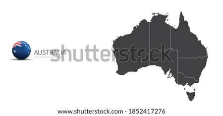 Australia Map and Flag Icon
Map of Oceania countries.