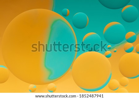 Oil and water abstract in yellow and  blue
