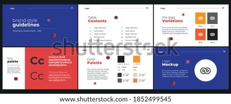 White and blue presentation template design for brand style guidelines Royalty-Free Stock Photo #1852499545