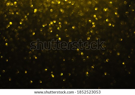Golden Glittering Defocused Lights, Abstract Background, Christmas Decoration