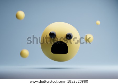 high quality 3d round yellow cartoon bubble emoticons for social media emoji character message
