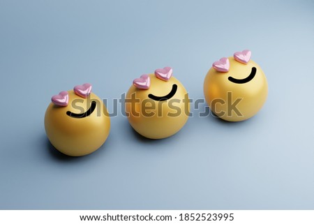 high quality 3d round yellow cartoon bubble emoticons for social media emoji character message
