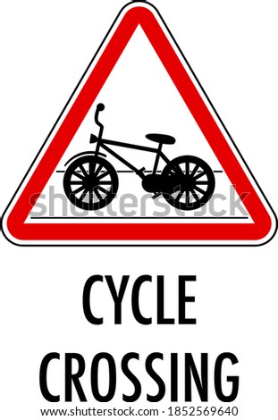 Cycle crossing sign isolated on white background illustration