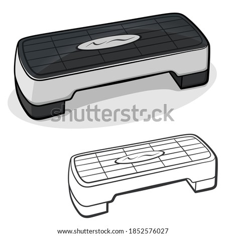 Vector illustration of fitness stepper isolated cartoon